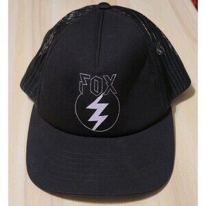 Fox Racing Hat Repented Black w/ Pink snapback trucker Mesh Cap OSFA